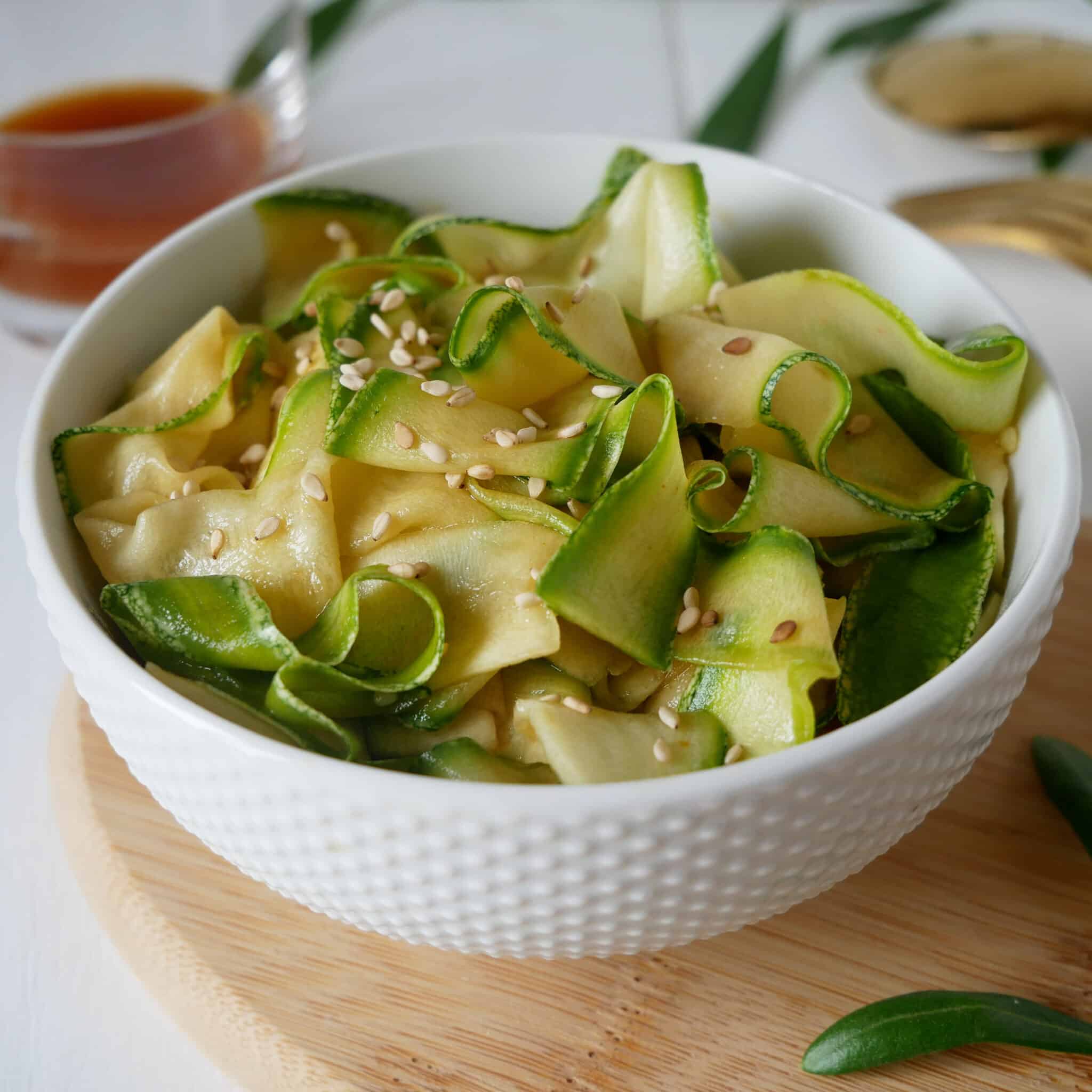 Galette pois chiche et tagliatelles de courgettes