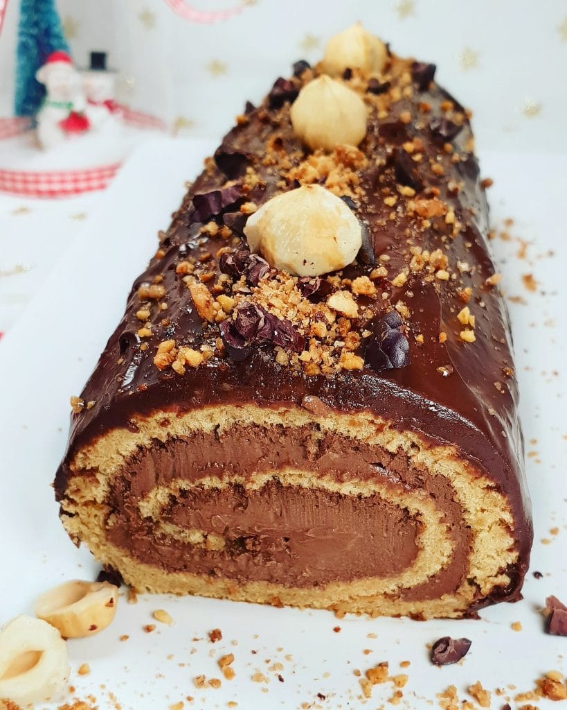 BÛCHE DE NOËL au chocolat protéinée (sans gluten - sans lactose)