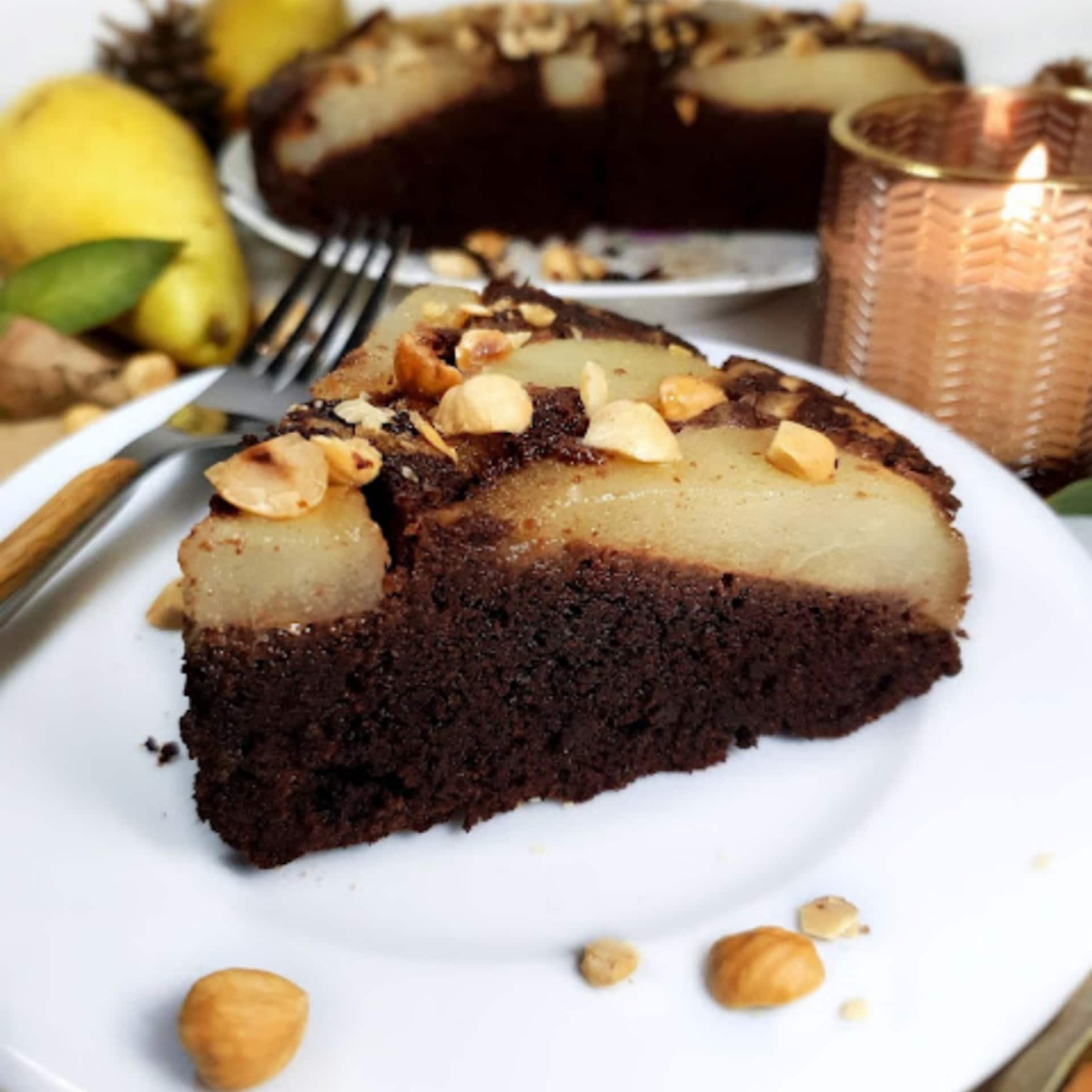 GATEAU CHOCOLAT POIRES NOISETTES allégé