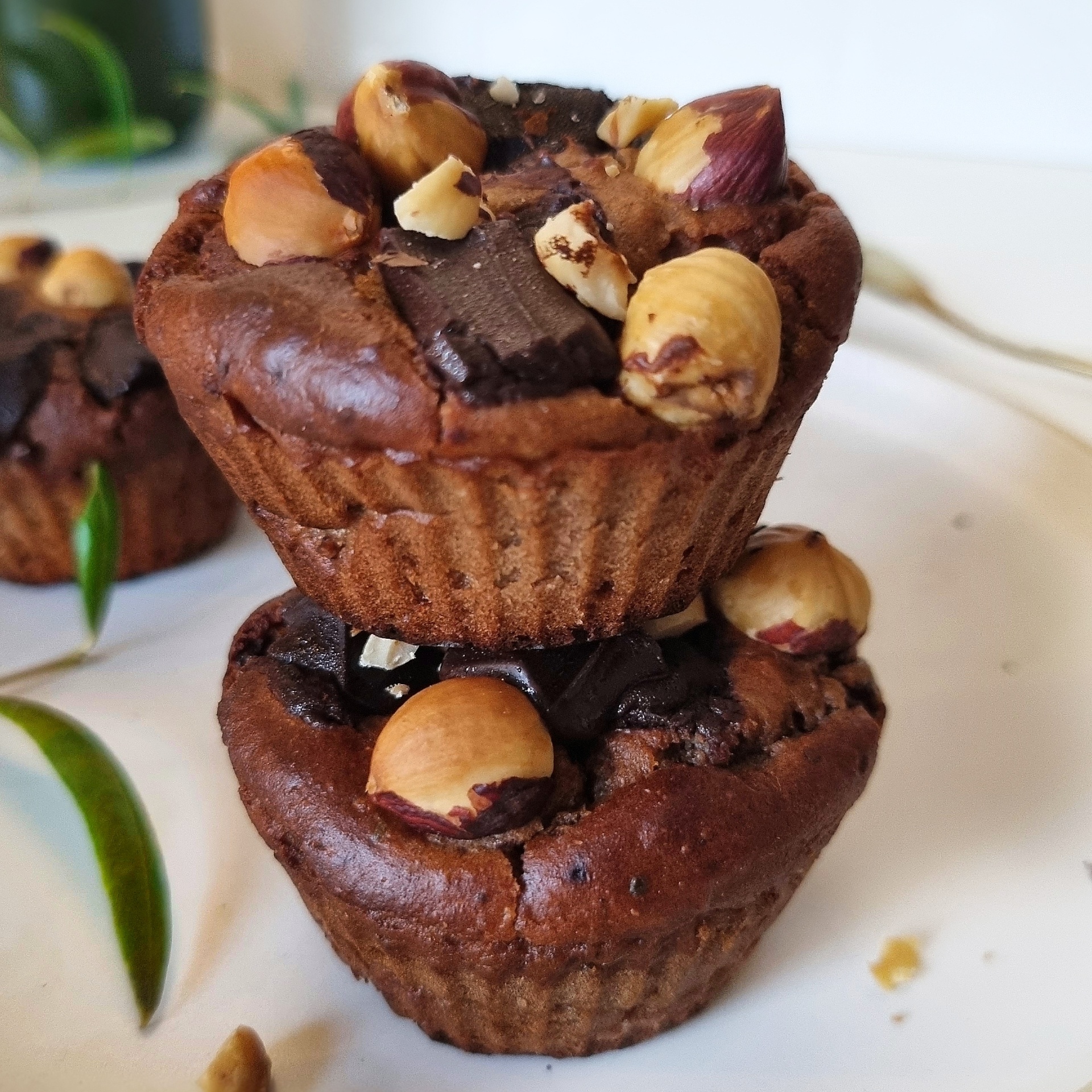 Muffin protéiné noisette chocolat vegan