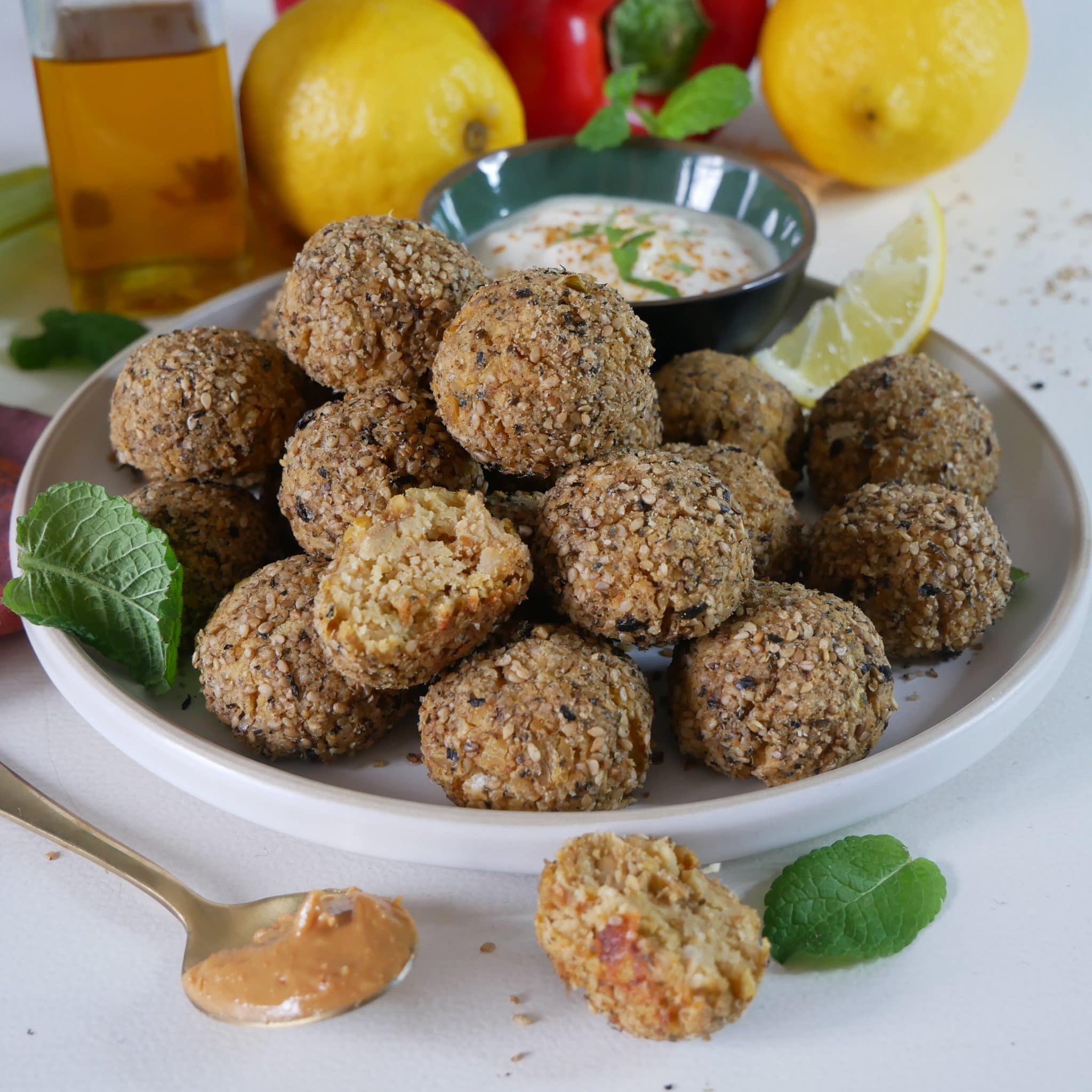 Falafel au four cacahuète sésame