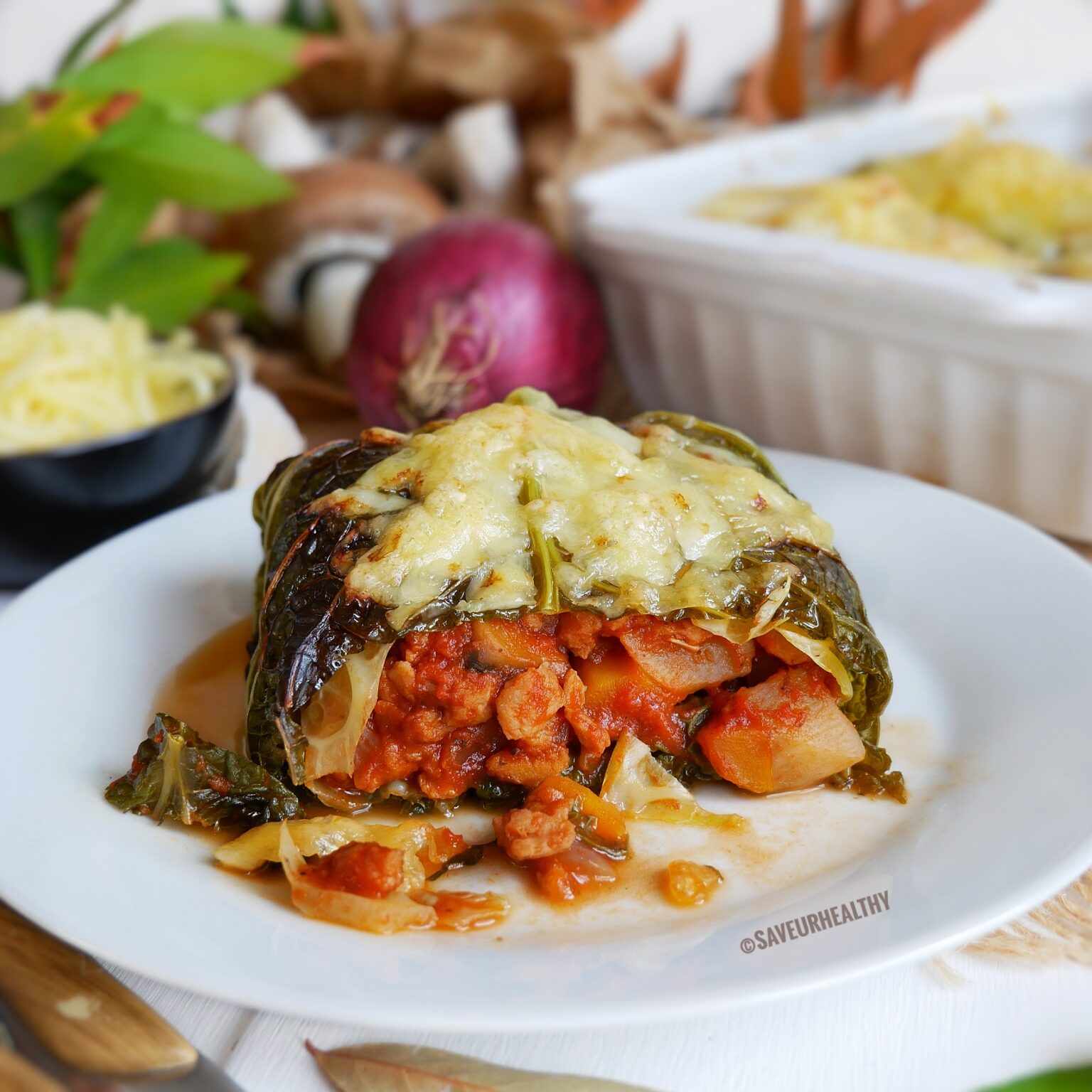 CHOU VERT FARCI (végétarien – sans gluten) – saveurhealthy