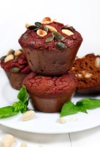 muffins salés betterave rouge