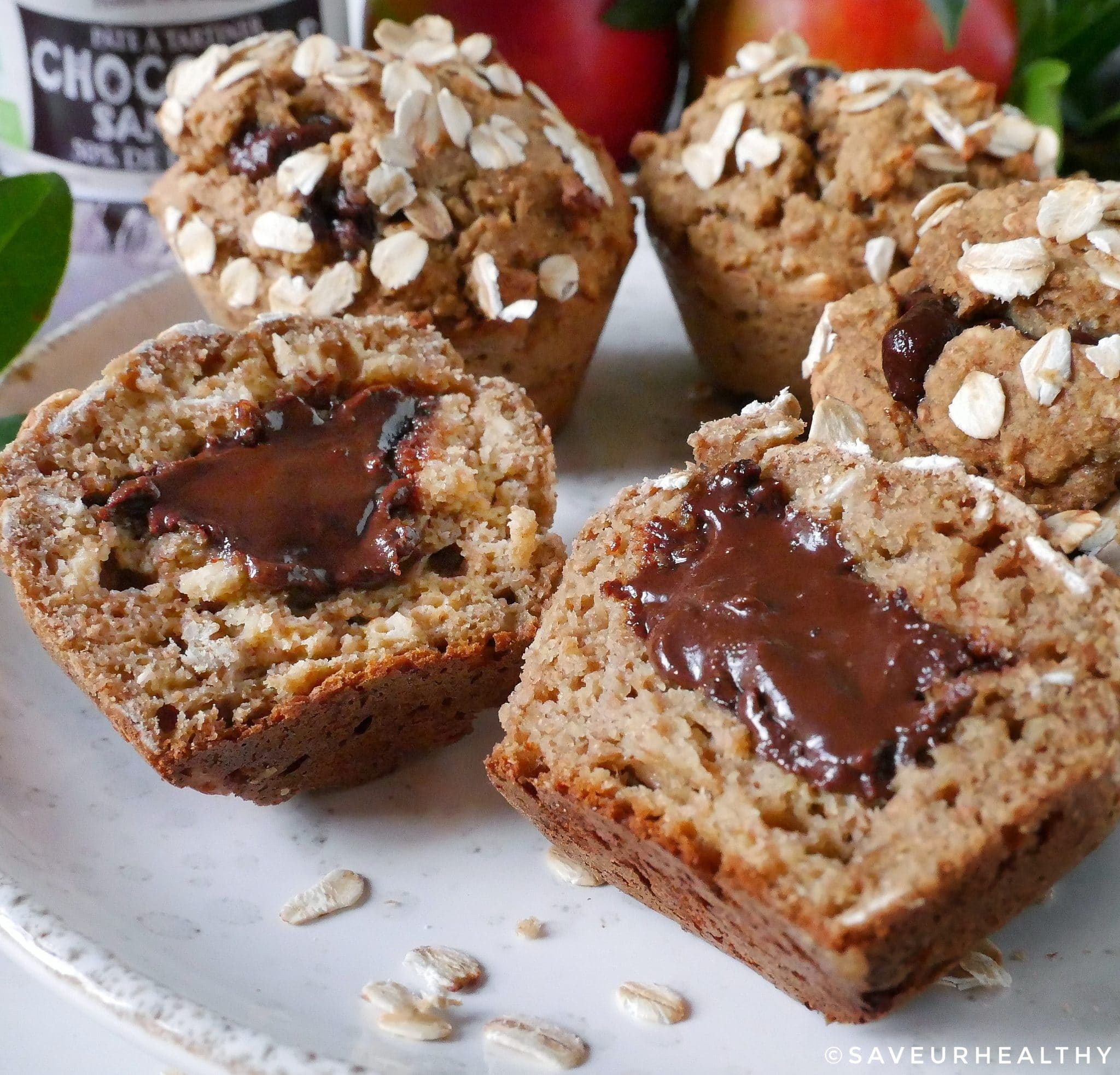 Muffins vegan, farine complète ig bas et compote de pommes saveurhealthy
