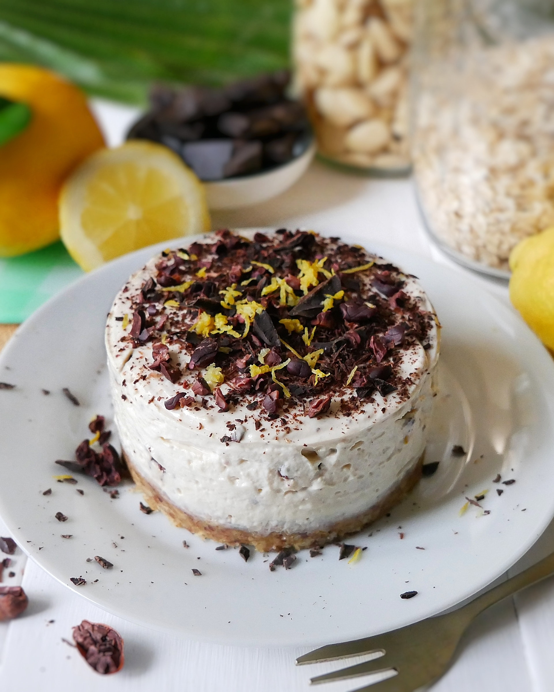 CHEESECAKE STRACCIATELLA vegan sans gluten - saveurhealthy