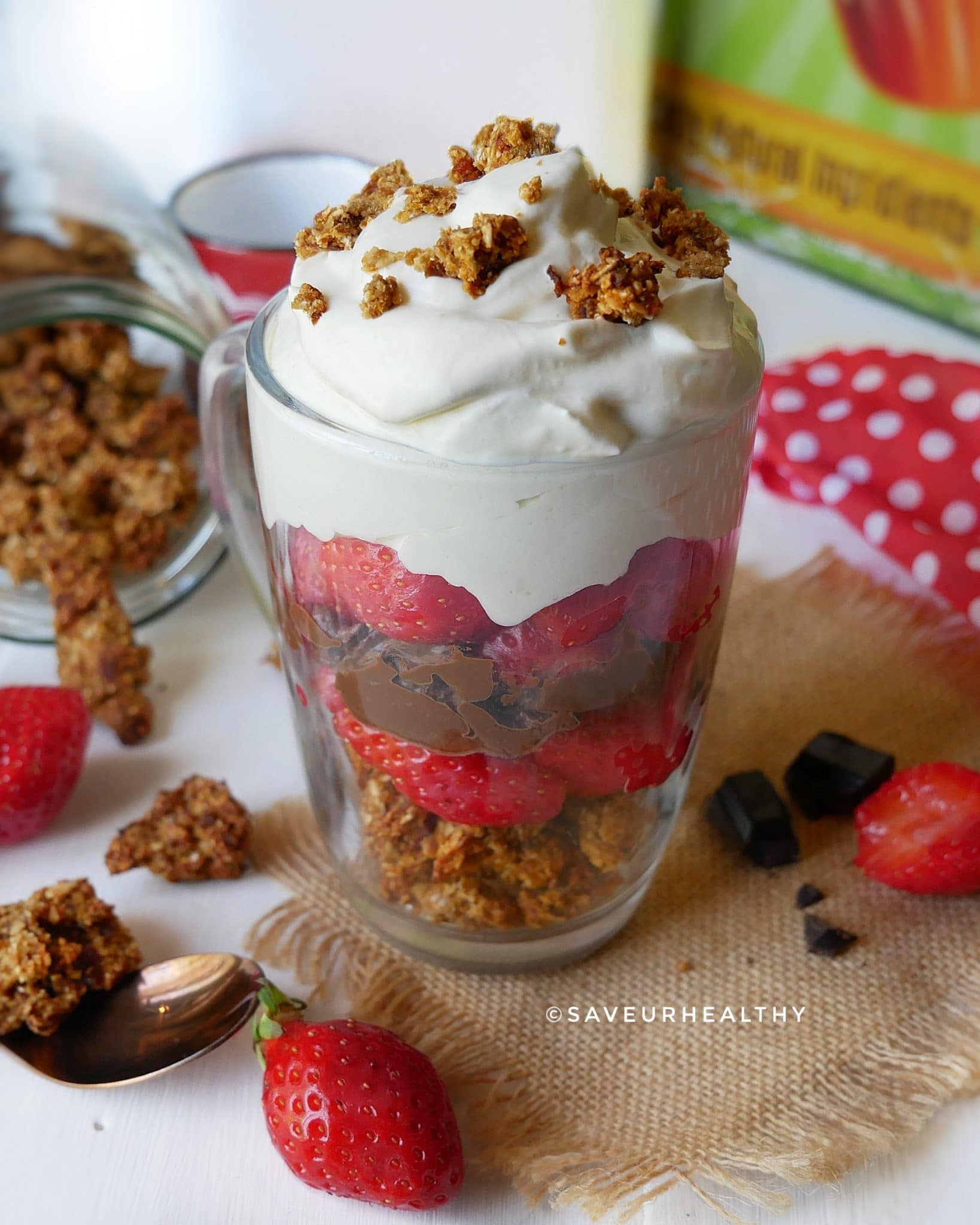 Parfait fraise chocolat (sans gluten sans lactose) saveurhealthy
