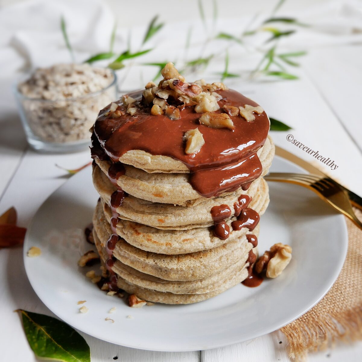 Pancakes aux flocons d’avoine saveurhealthy
