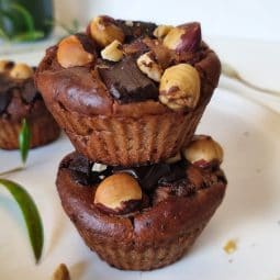 Muffin protéiné chocolat vegan noisette protéiné vegan