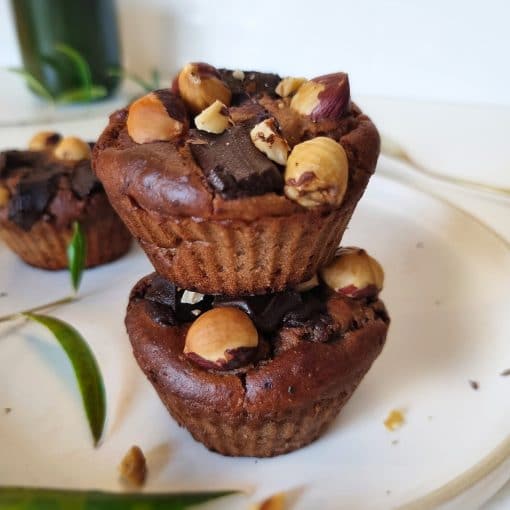 muffin protéiné chocolat noisette vegan