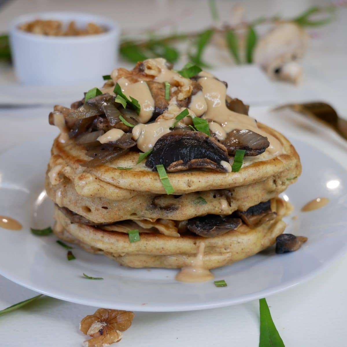 pancake salé champignons, noix & chèvre saveurhealthy