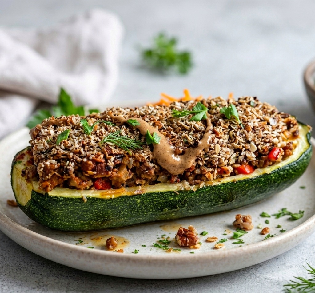 courgettes farcies (veggie - sans gluten - sans lactose)