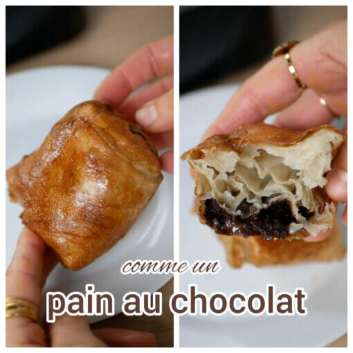 Nems au chocolat façon pain au chocolat sans gluten sans beurre 