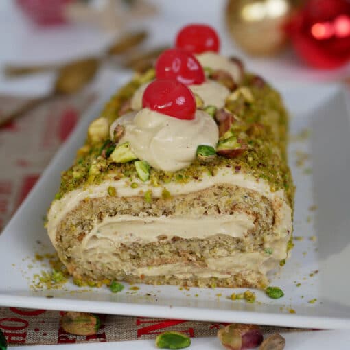 bûche à la pistache de noël