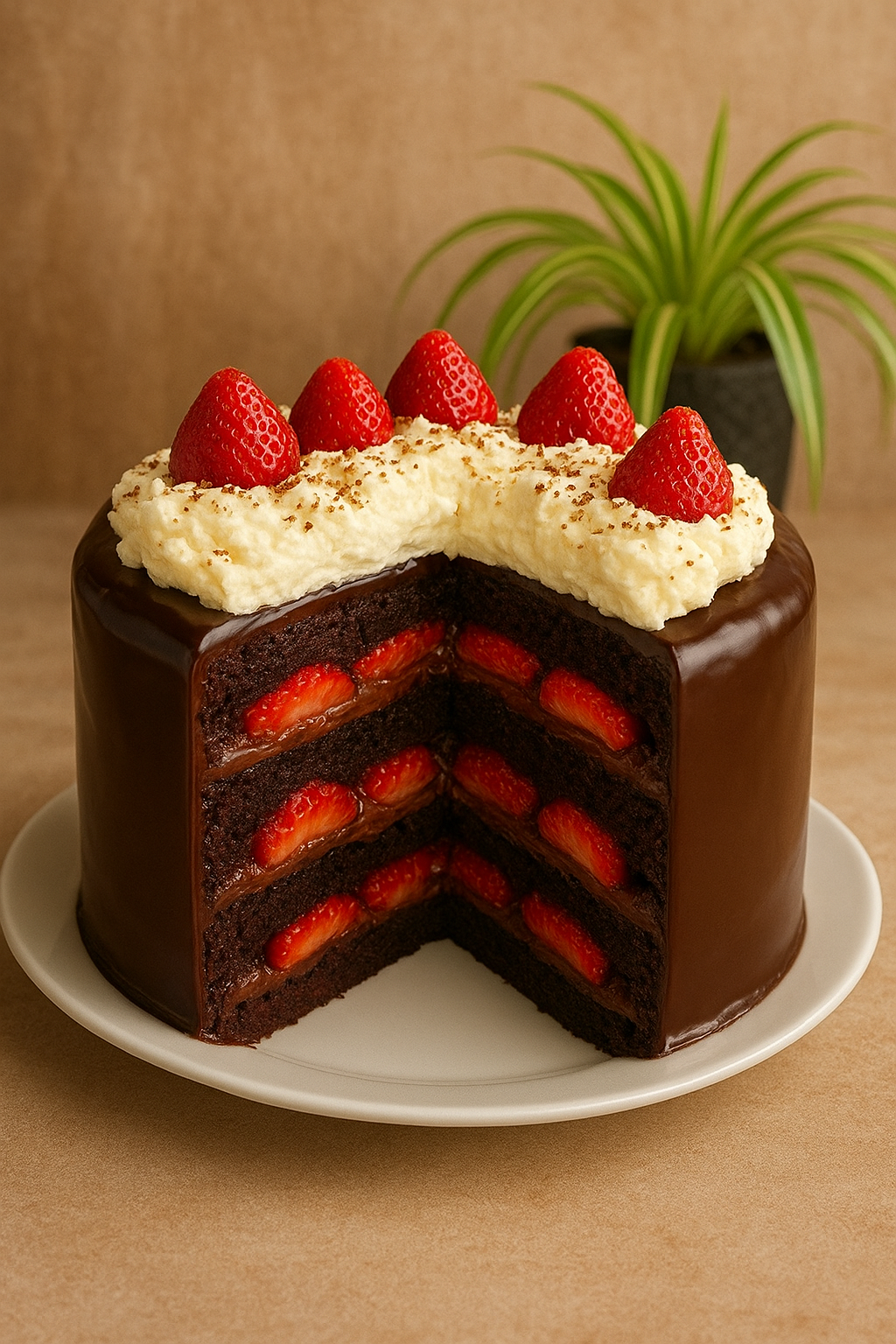 layer cake chocolat et fruits rouges